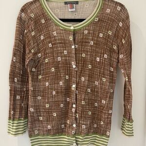 Orla Kiely Brown and Green Cardigan